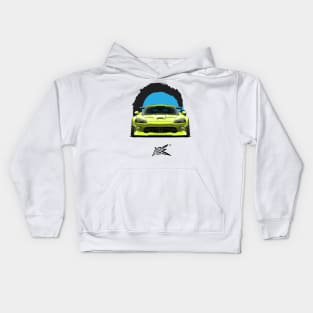 dodge viper 2008 srt10 lowered hogh vis green Kids Hoodie